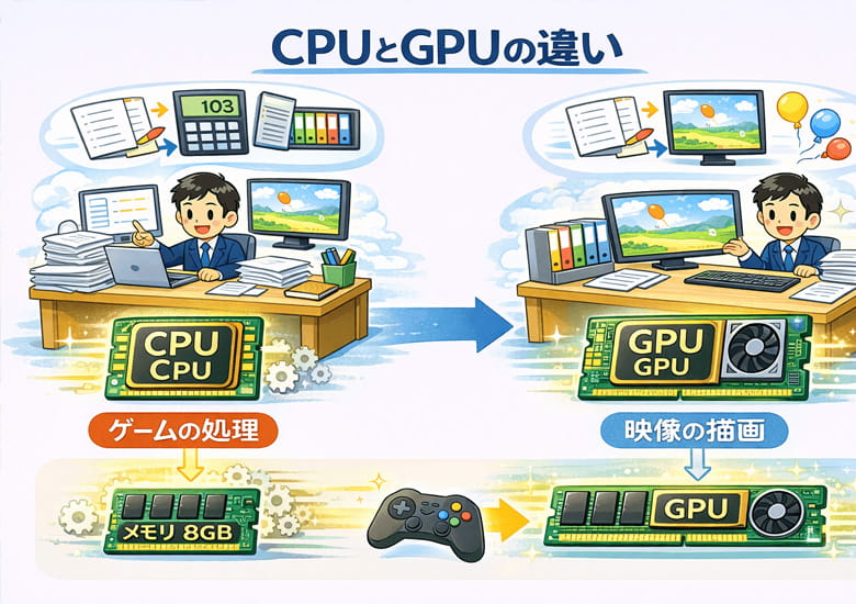 cpuとgpuの違いイメージ画像